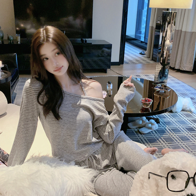 秋冬定制款仿羊绒三件套带胸垫