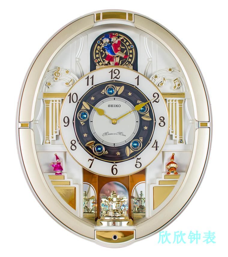 现货正品SEIKO日本精工钟表高档音乐客厅水晶欧式挂钟