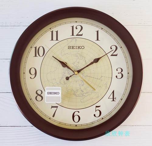 精工日本中式风高档客厅圆形壁钟