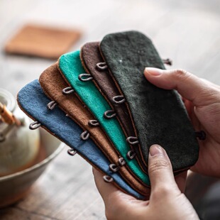 原彩品茶壶把防烫布套铁壶提梁把隔热把套复古棉麻布套银壶把手套