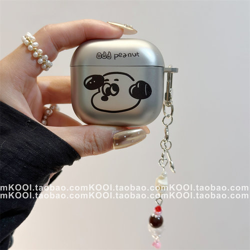可爱简约小狗电镀适用airpods4保护壳airpodspro3保护套新款苹果耳机保护壳pro2耳机套女款二三4代耳机壳超火