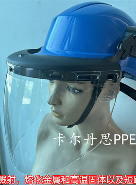 代尔塔101307防冲击面屏耐高温防化面罩防电弧短路面具LNG防低温