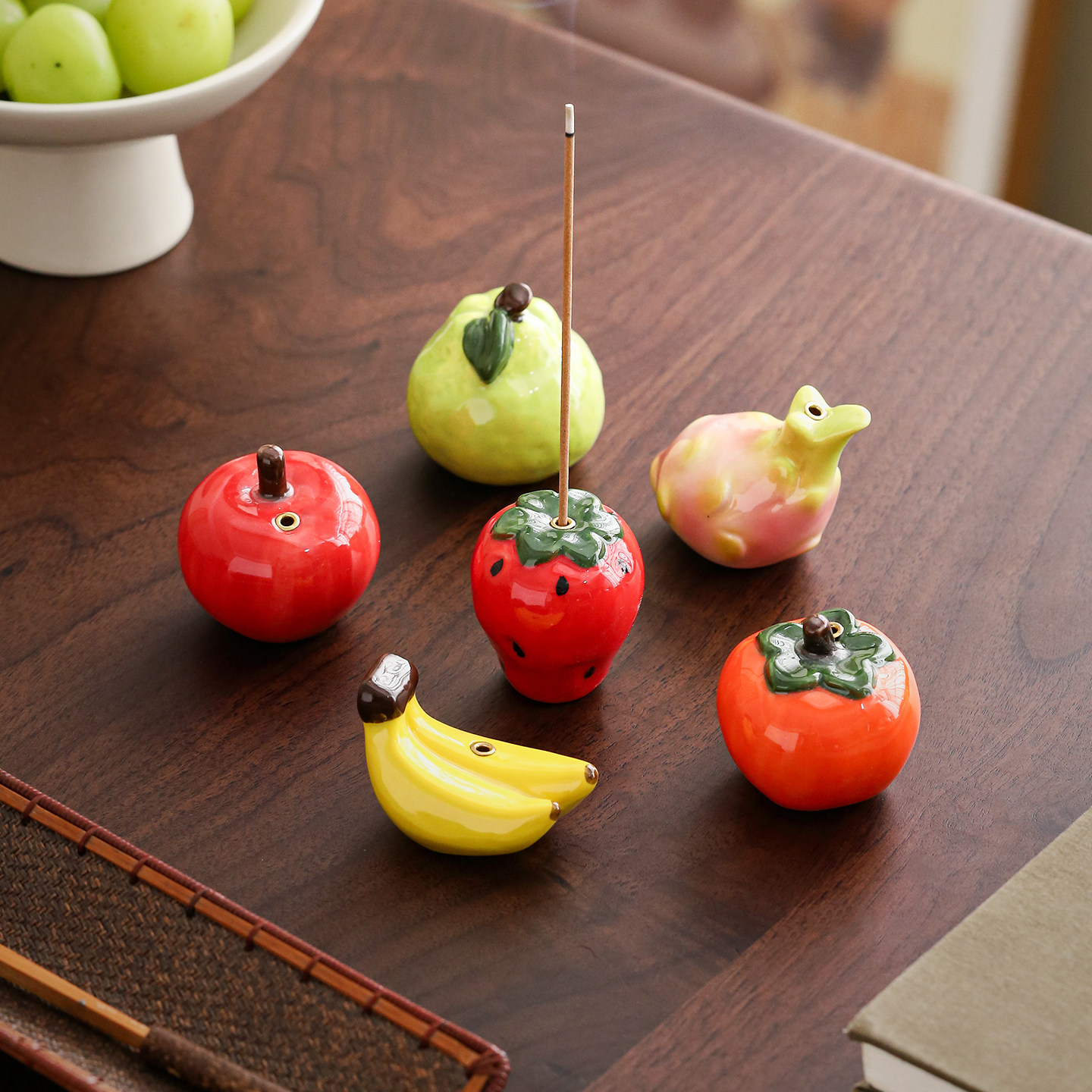 陶瓷水果迷你香插小号创意线香炉插座室内香薰香道摆件香炉,餐饮具,茶道/香炉,淘宝优惠券,粉丝福利购,淘宝优惠卷