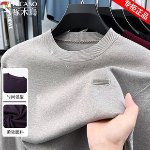 啄木鸟薄款针织衫男士春秋季新款毛衣圆领毛衣宽松长袖线衣打底衫
