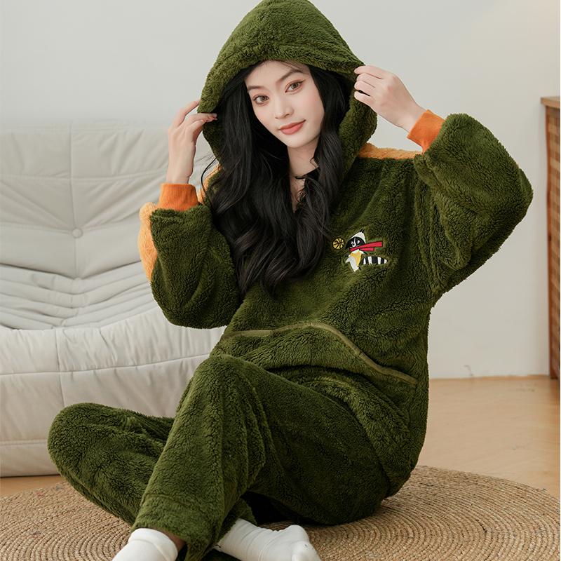 男士珊瑚绒加厚保暖睡衣