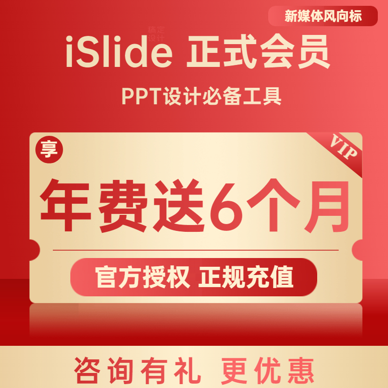 [官方正版]islide会员 PPT插件vip美化模板素材制作兑换码优惠码