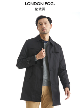 伦敦雾黑色中款风衣款休闲外套男士帕丁顿可脱棉胆秋冬新款上衣男