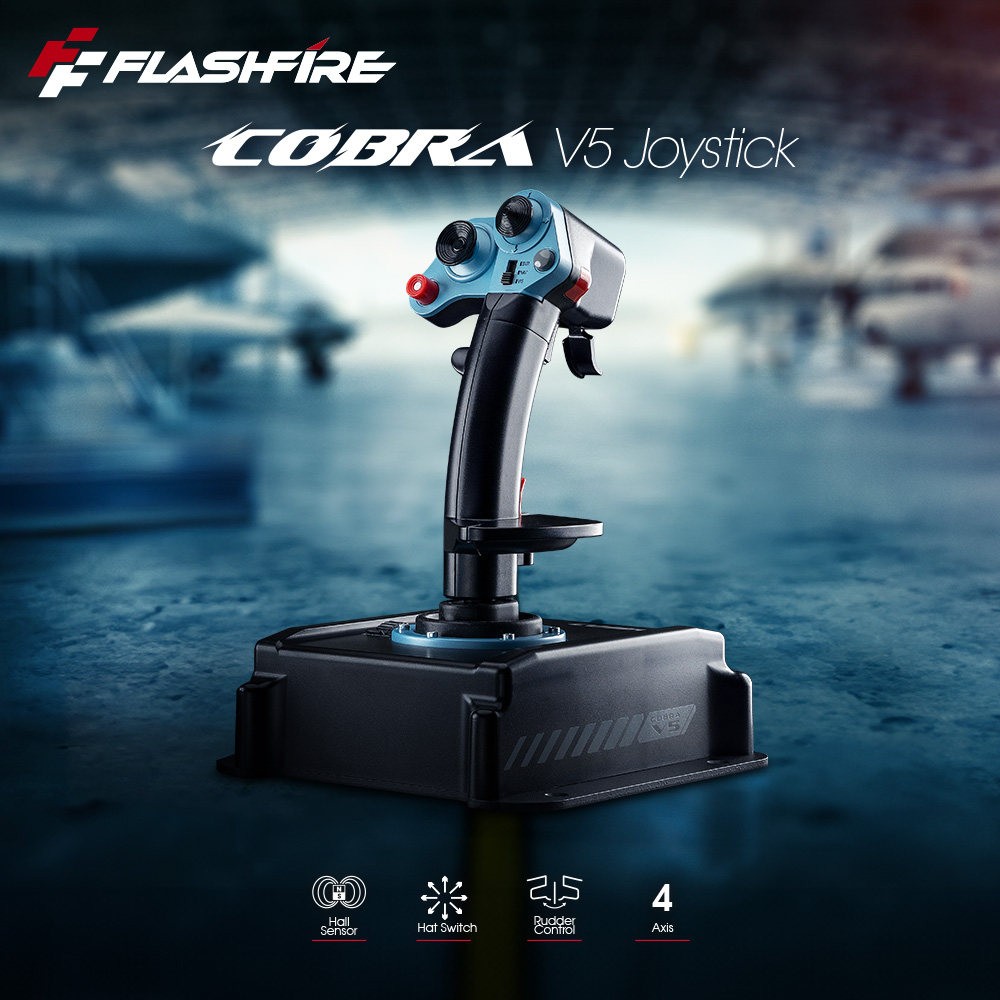 富雷迅Cobra V5飞行摇杆霍尔感应飞行模拟器适配DCS战争雷霆游戏