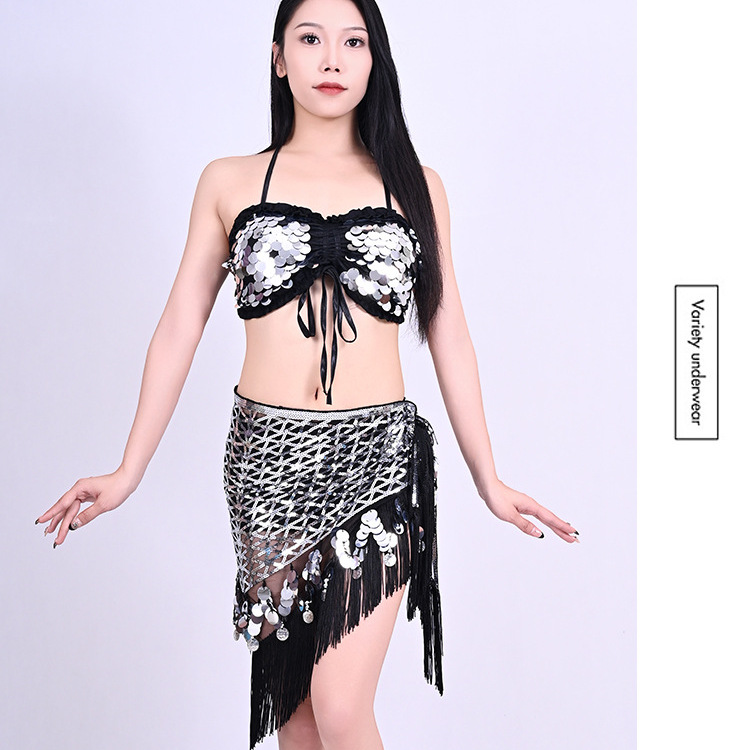 肚皮舞练功表演服抹胸加流苏臀巾