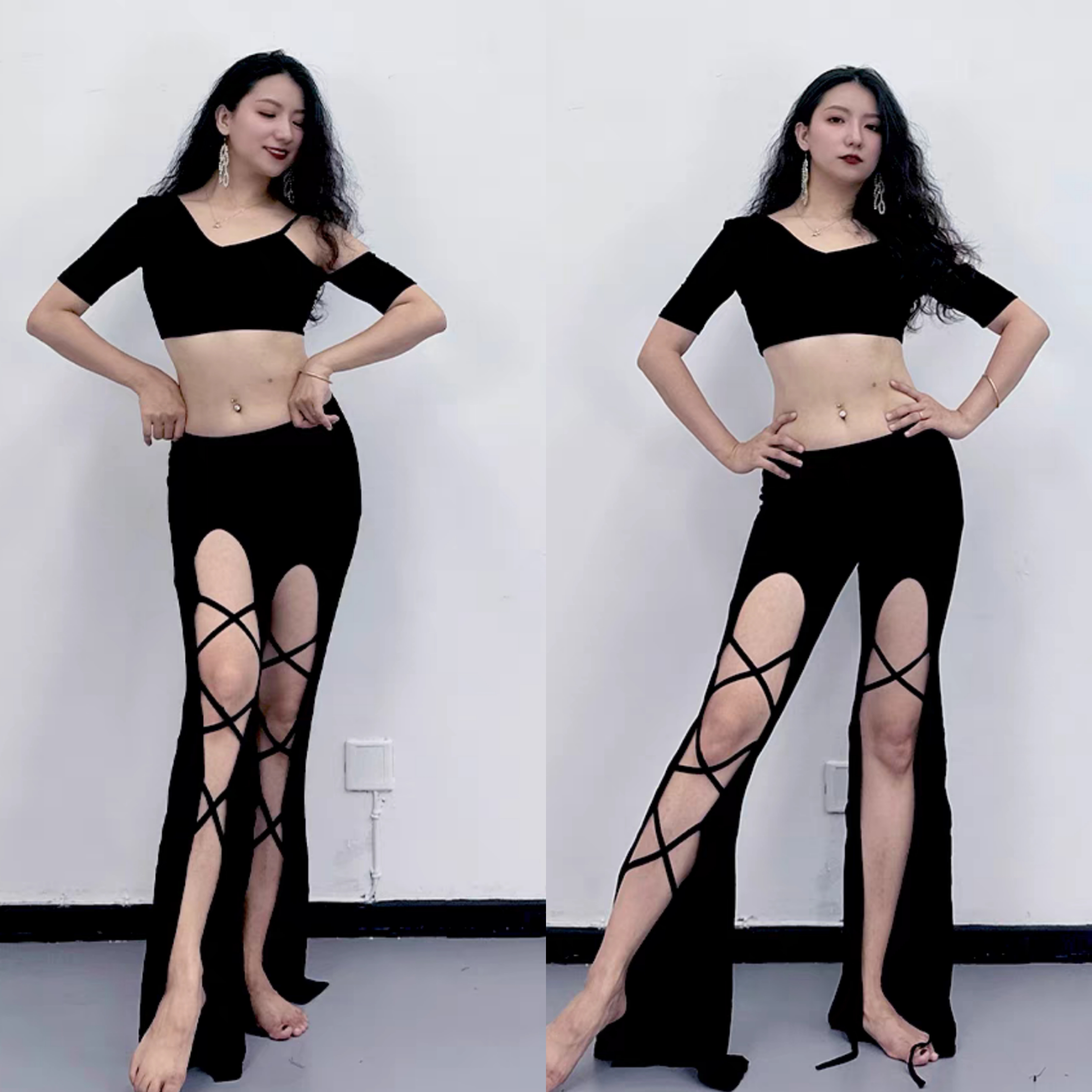 肚皮舞练功服莫代尔自带胸棉大码