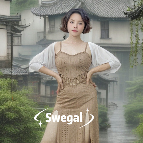 swegal肚皮舞黑白网纱坎肩