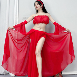 SWEGAL肚皮舞演出服2023宫廷舞练习服五件套仙仙水袖 舞服 大码