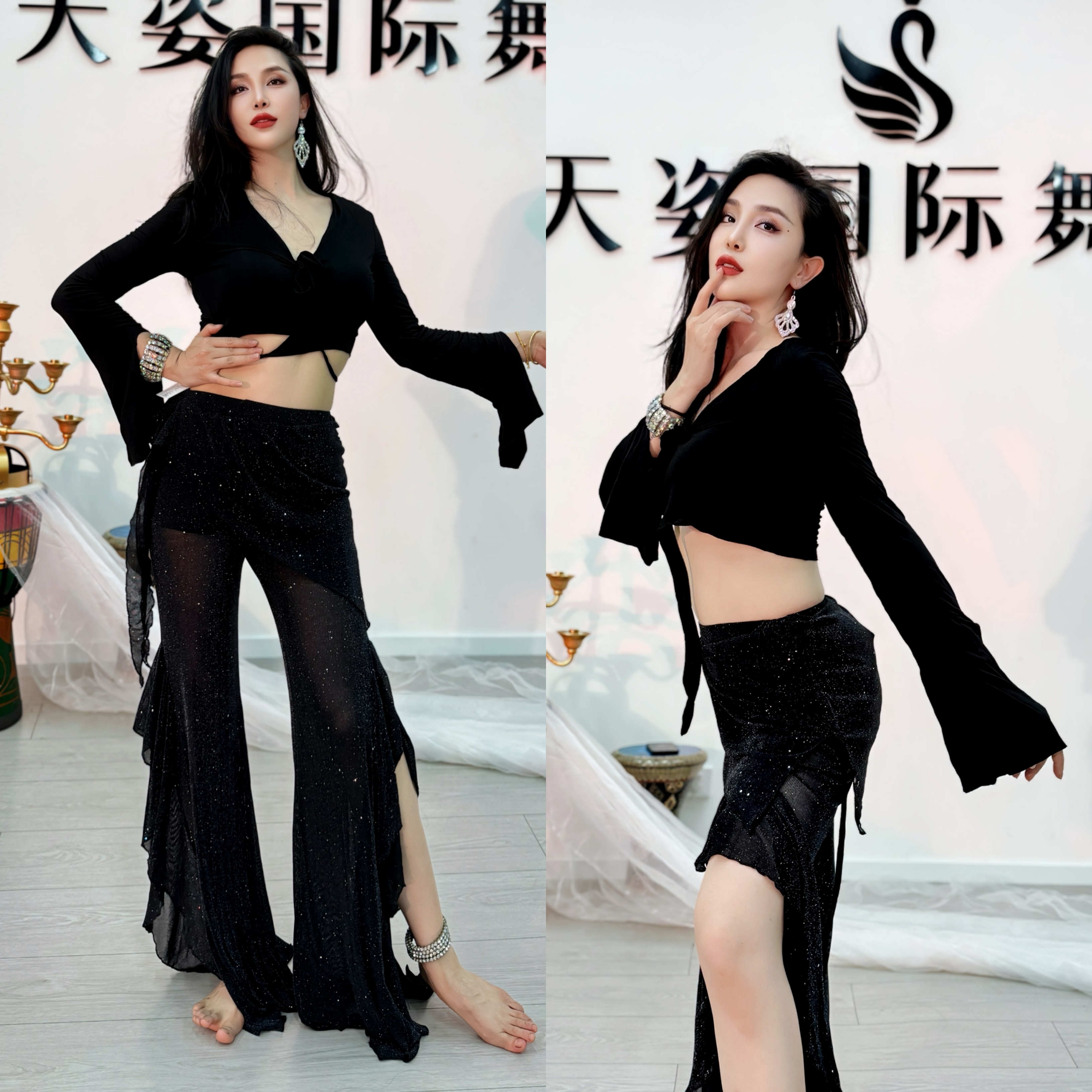 肚皮舞练功服初学者大码基础练习