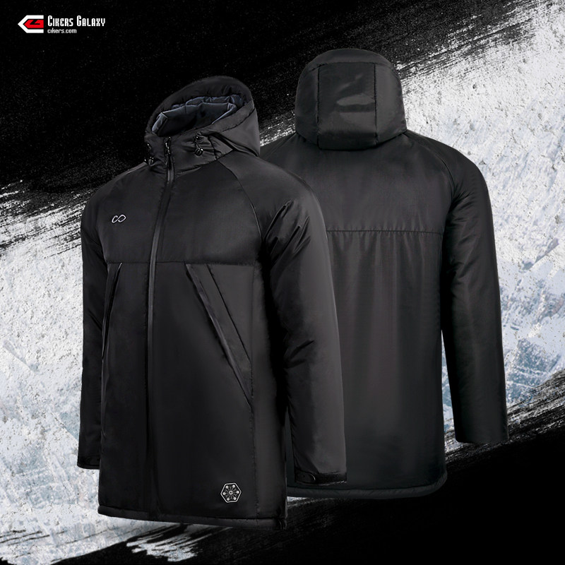 赛客官方棉服男中长款秋冬保暖足球训练队服印号AI系运动休闲棉衣