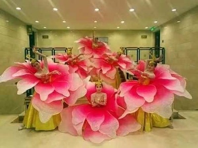 大型大气开场舞大摆裙盛世花开舞蹈演出服装女大裙子花瓣裙伴舞裙
