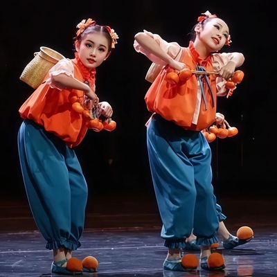 第十三届小荷风采柿柿如意舞蹈服元旦儿童演出服女童喜庆表演服装