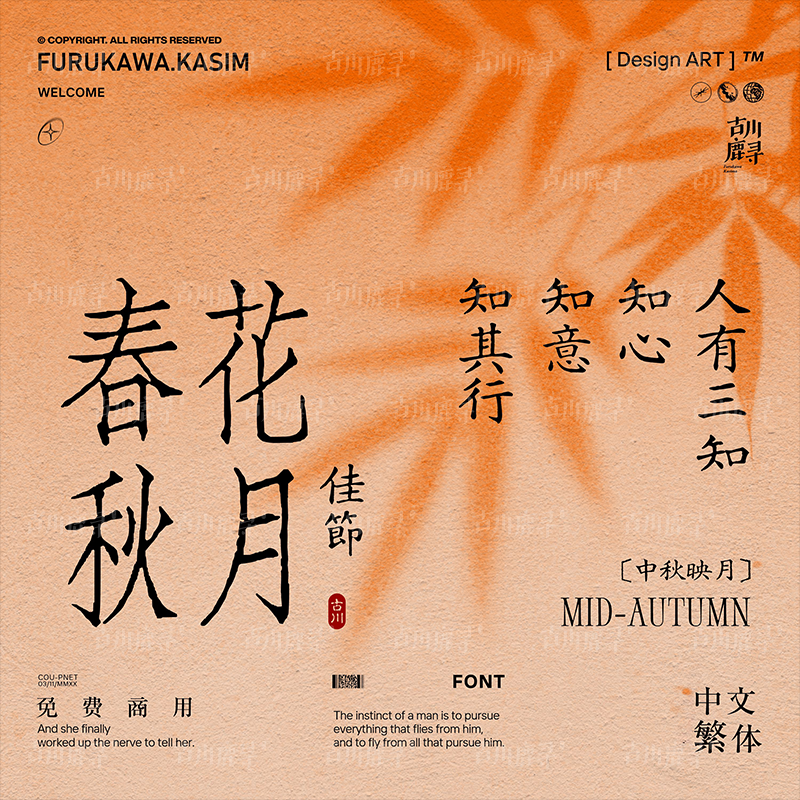 2款可商用古风宋体+楷体海报排版视频中文繁体字体安装包设计素材