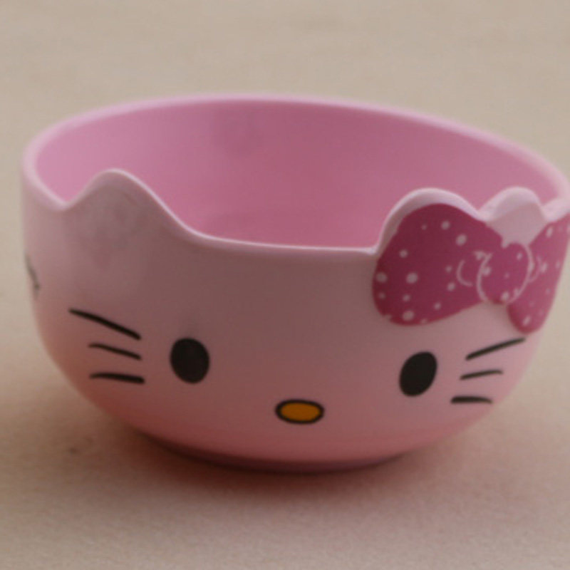 包邮 可爱KT猫儿童餐具密胺防摔吃饭碗汤碗