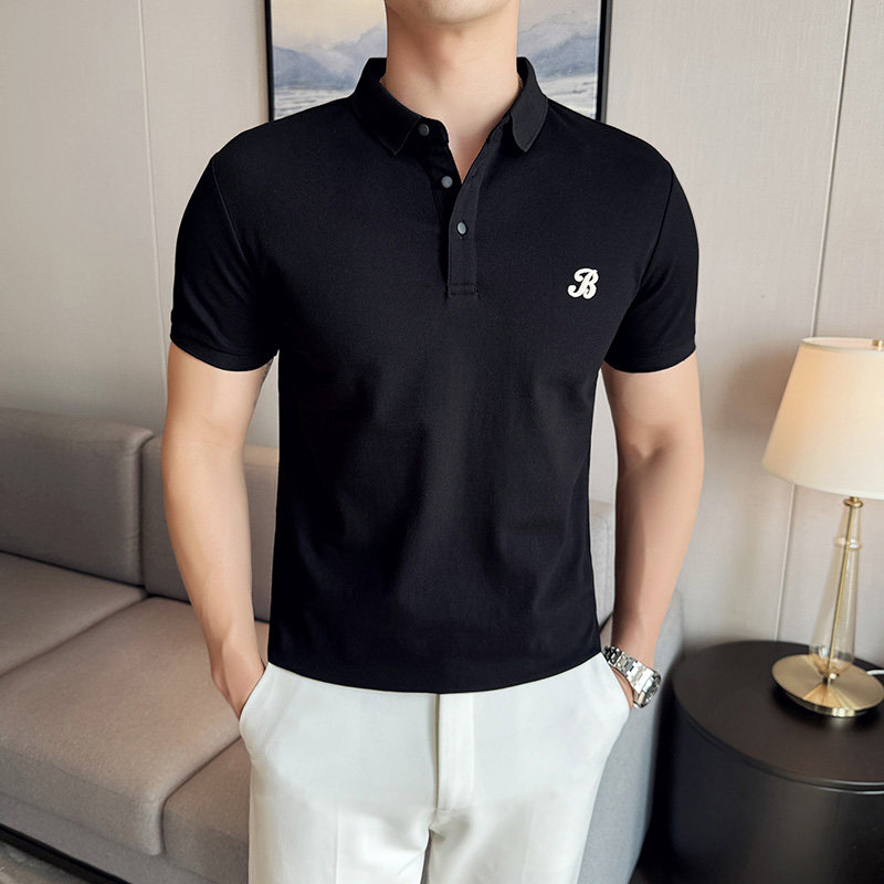 春夏新款polo衫男纯色商务休闲男士翻领短袖T恤衫9835/P48,男装T恤,电商C309