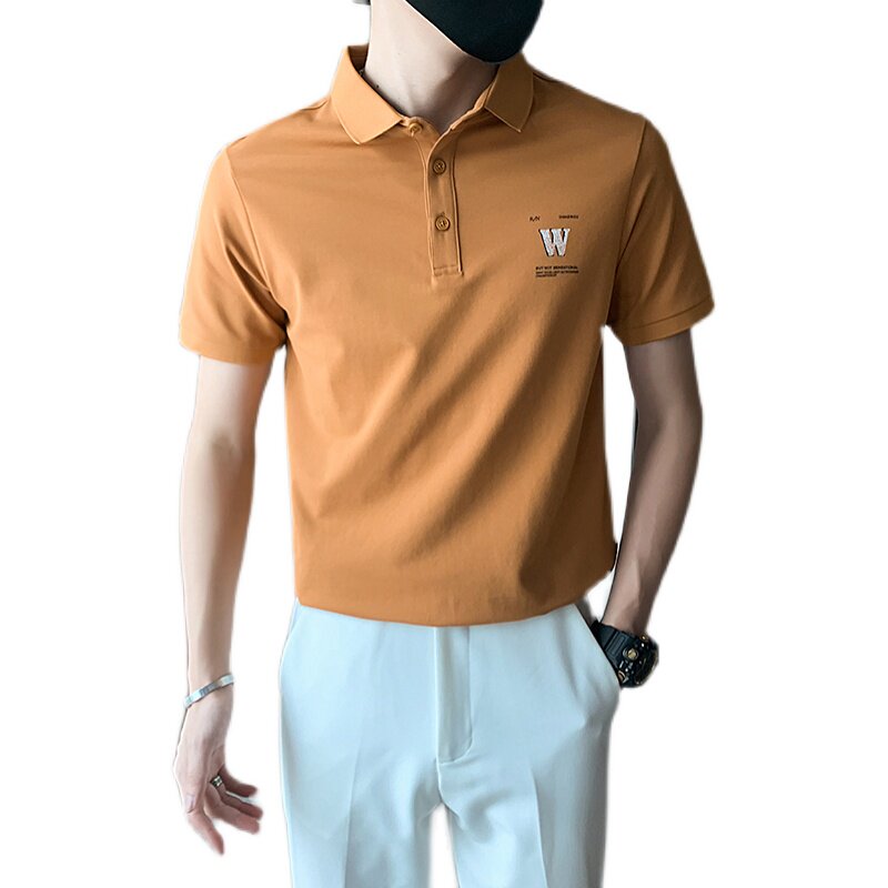 2025夏新款男士休闲polo衫翻领短袖T恤简约字母潮95005_P58控78,男装T恤,电商C309