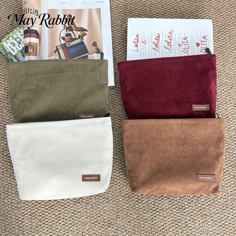 MAYRABBIT简约纯色麂皮绒化妆包