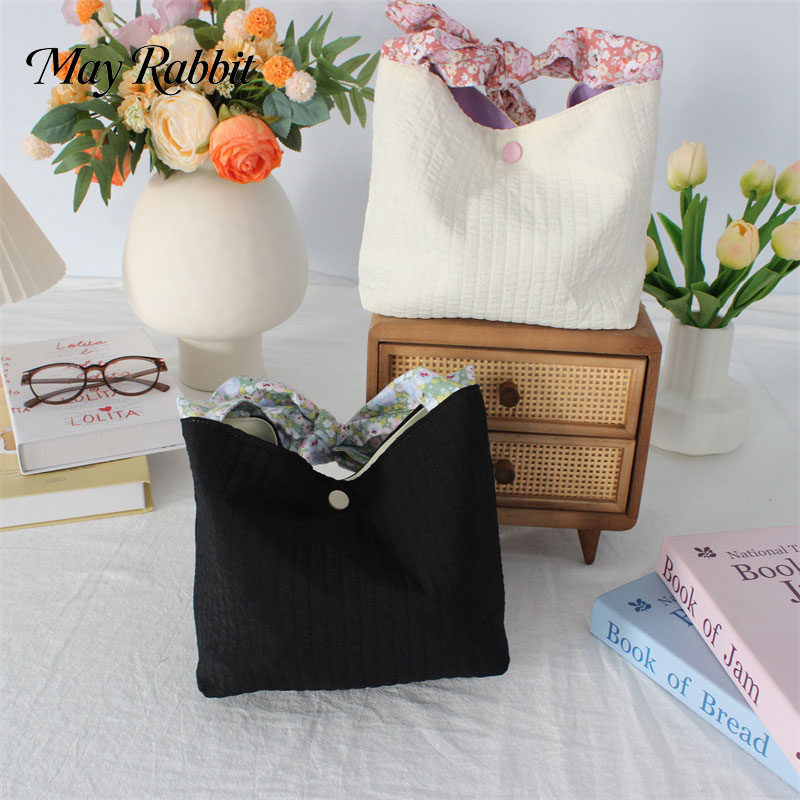 七公主的口袋新款甜美系带手拎包便携文艺手提袋大容量日常通勤包