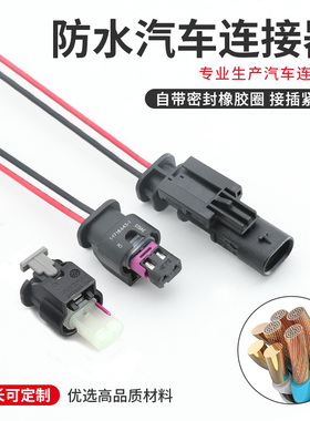 汽车传感器防水接插件1703498-1公母汽车喷油嘴插头碰撞线束2P2孔
