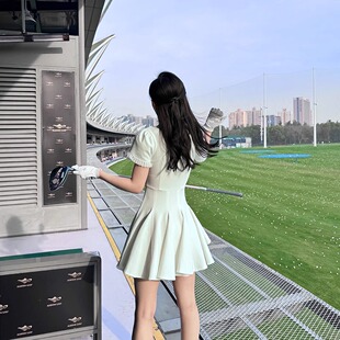 2024高尔夫连衣裙女夏季弹力高腰显瘦POLO运动短裙golf韩版蓬蓬裙