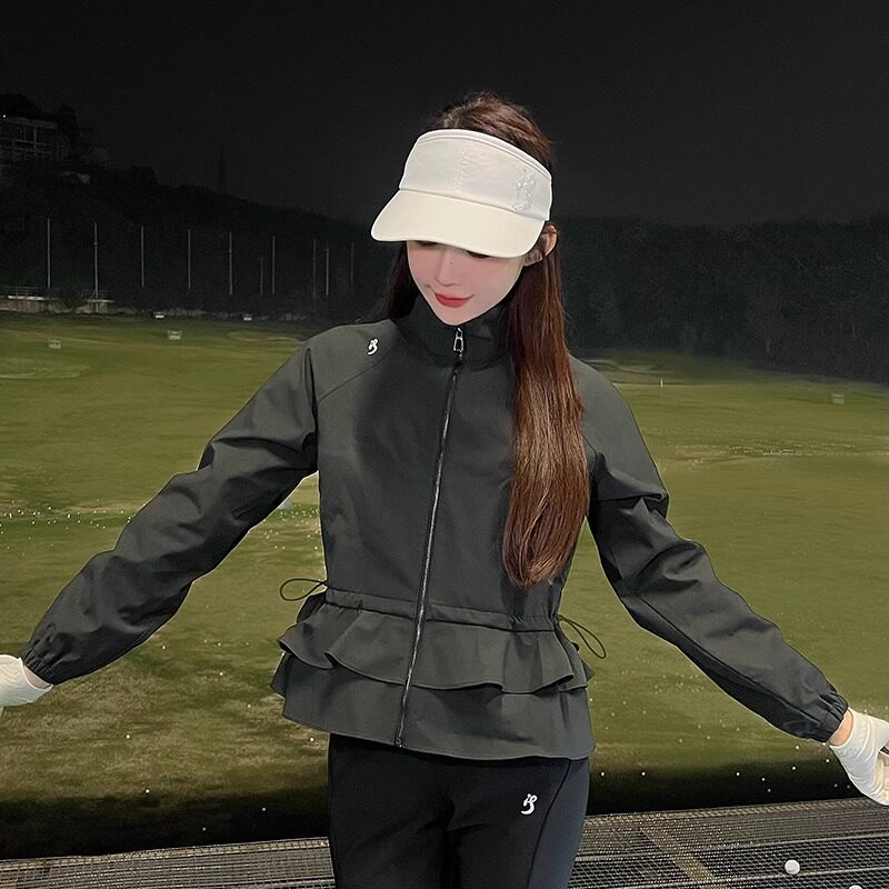 春季高尔夫女装时尚运动女士外套收腰显瘦夹克韩版显瘦长袖上衣