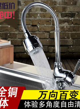 天天特价全铜主体万向管旋转冷热单冷双出厨房水龙头不锈钢洗菜盆