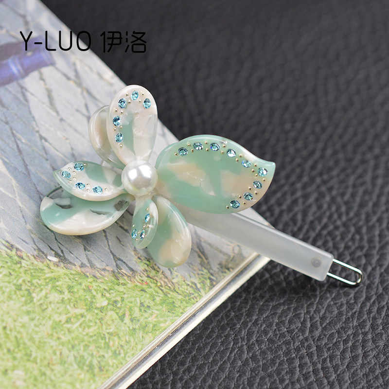 伊洛春季小清新青蛙夹时尚蝴蝶碎发刘海边夹 韩版公主头发饰发夹