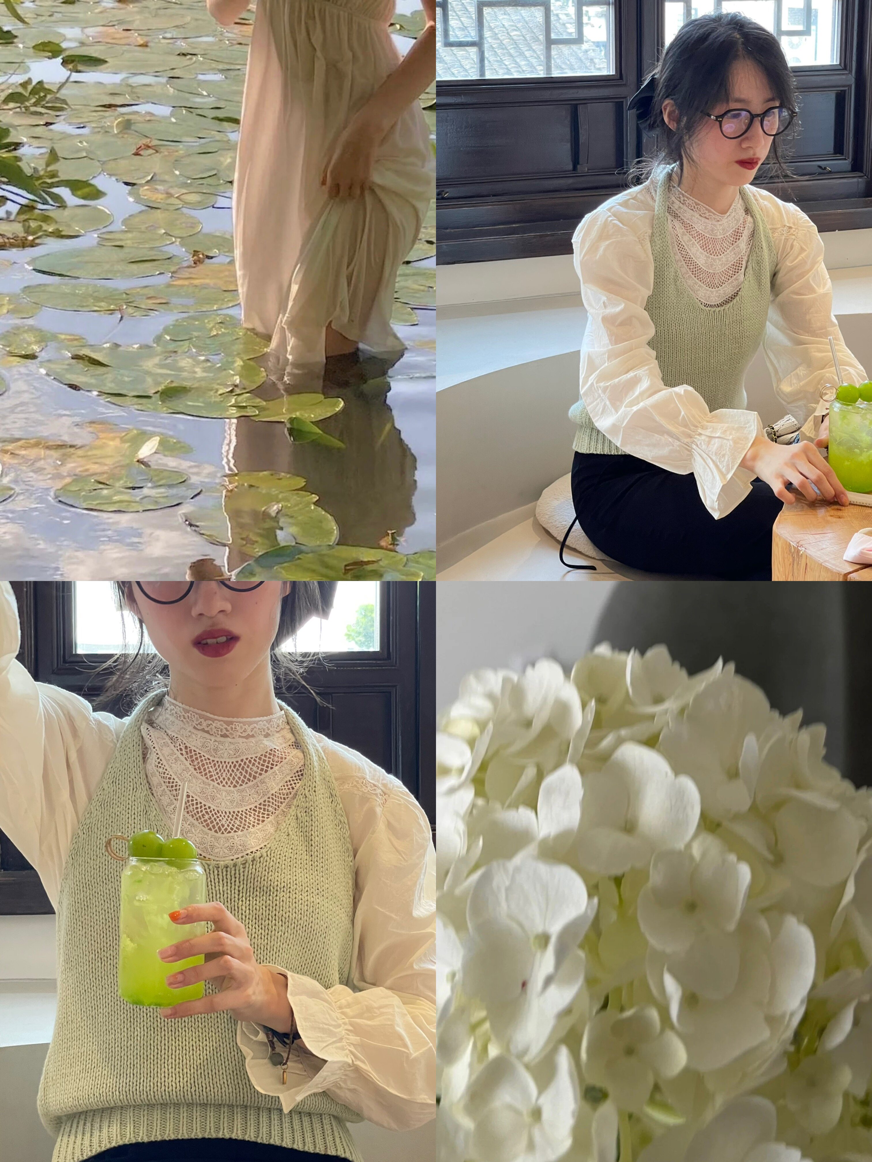 {露水包裹着的青苹果}_维多利亚古董风格宫廷蕾丝衬衫 挂脖马甲