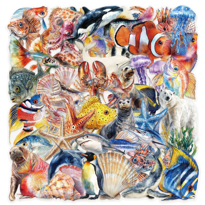 海洋生物贴纸创意DIY素材贴画