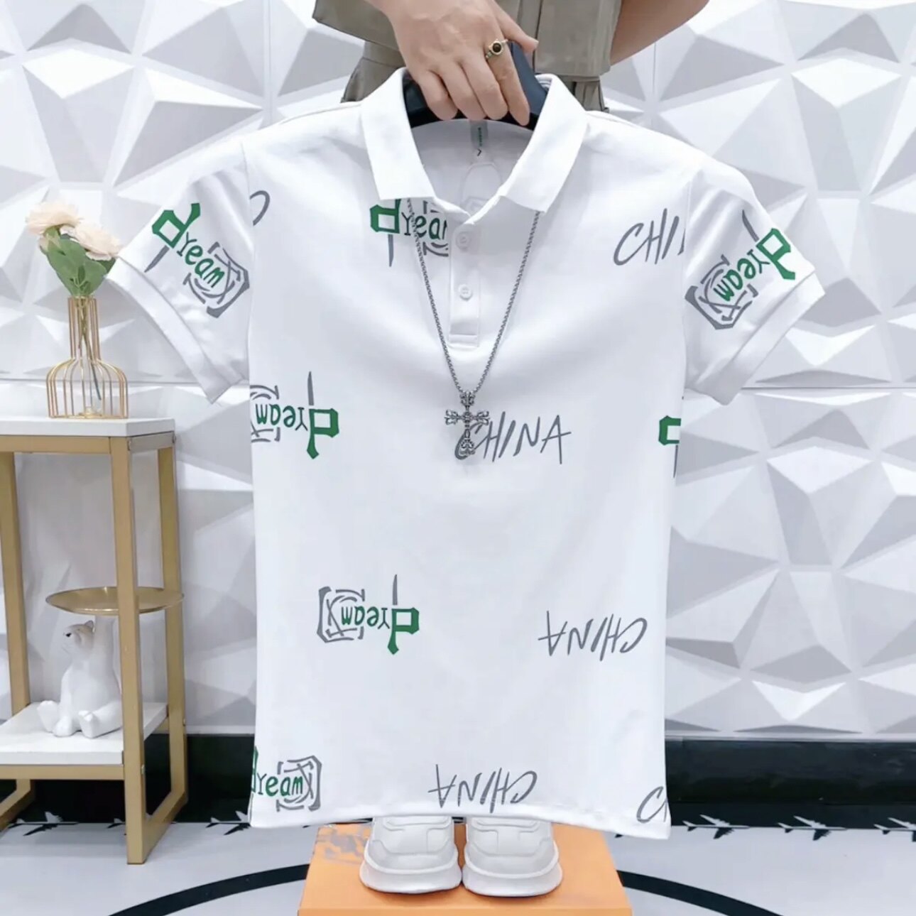 2025新款男士短袖polo衫时尚韩版修身翻领休闲百搭帅气潮流上衣潮