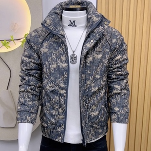 男装 气质新款 棉衣韩版 修身 百搭高级感外套潮 男士 时尚 字母印花时尚
