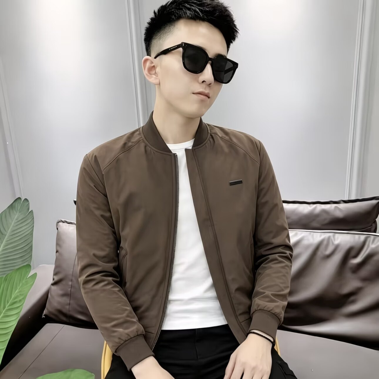 新款气质个性春秋款休闲风男生外套百搭显瘦修身时尚潮流帅气爆款
