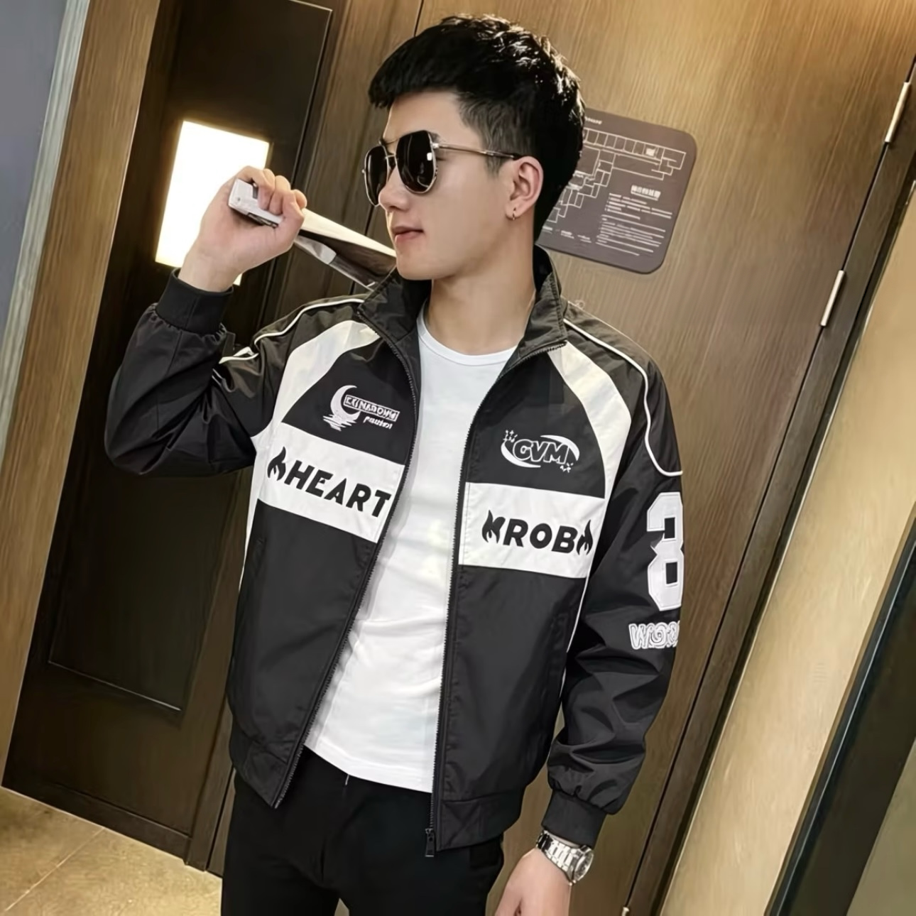 新款气质个性春秋款休闲风男生外套百搭显瘦修身时尚潮流帅气爆款