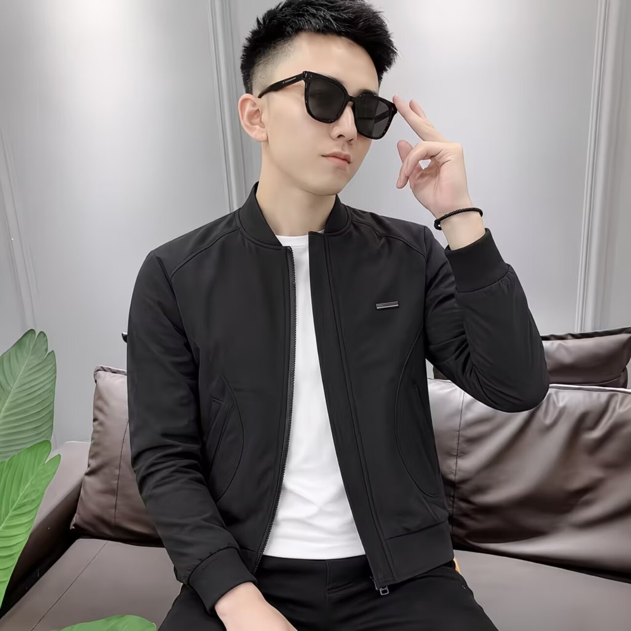 新款气质个性春秋款休闲风男生外套百搭显瘦修身时尚潮流帅气爆款