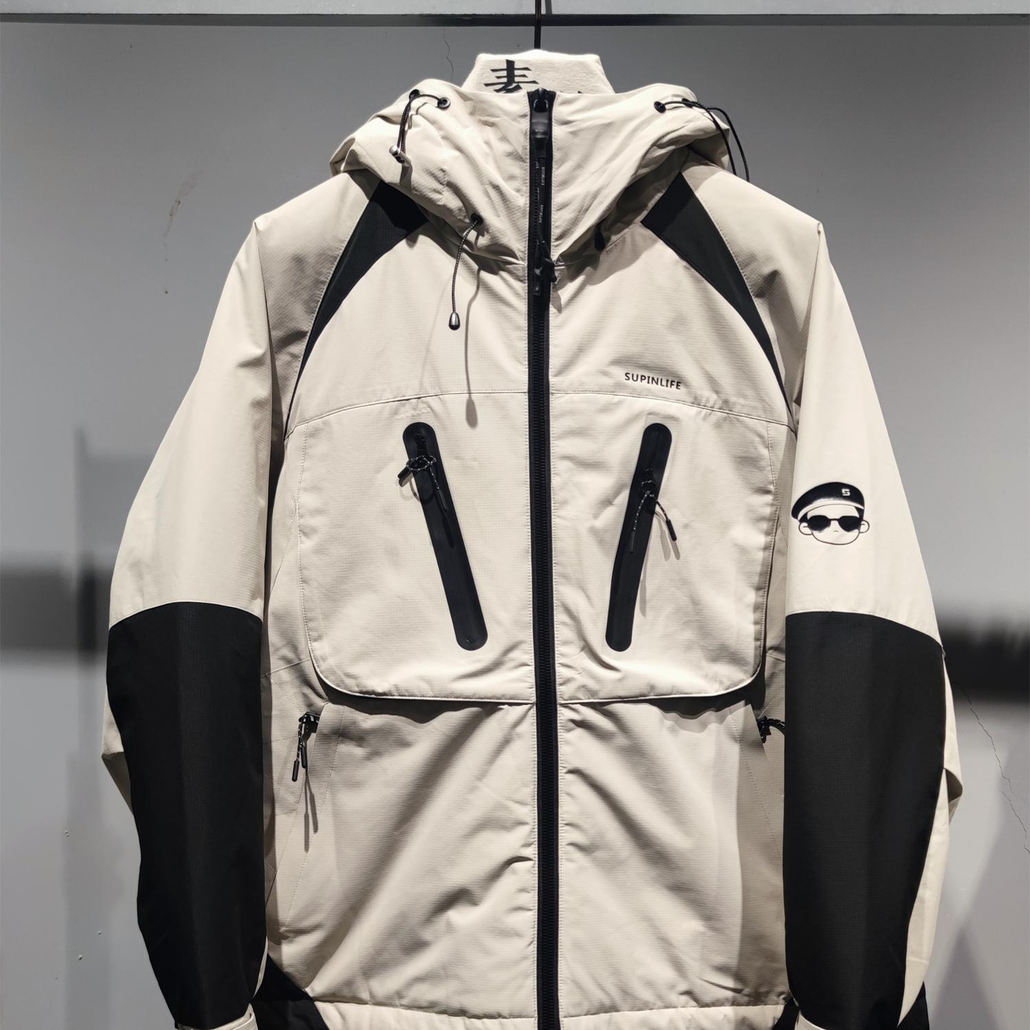 素拼青春流行连帽鹅绒羽绒服