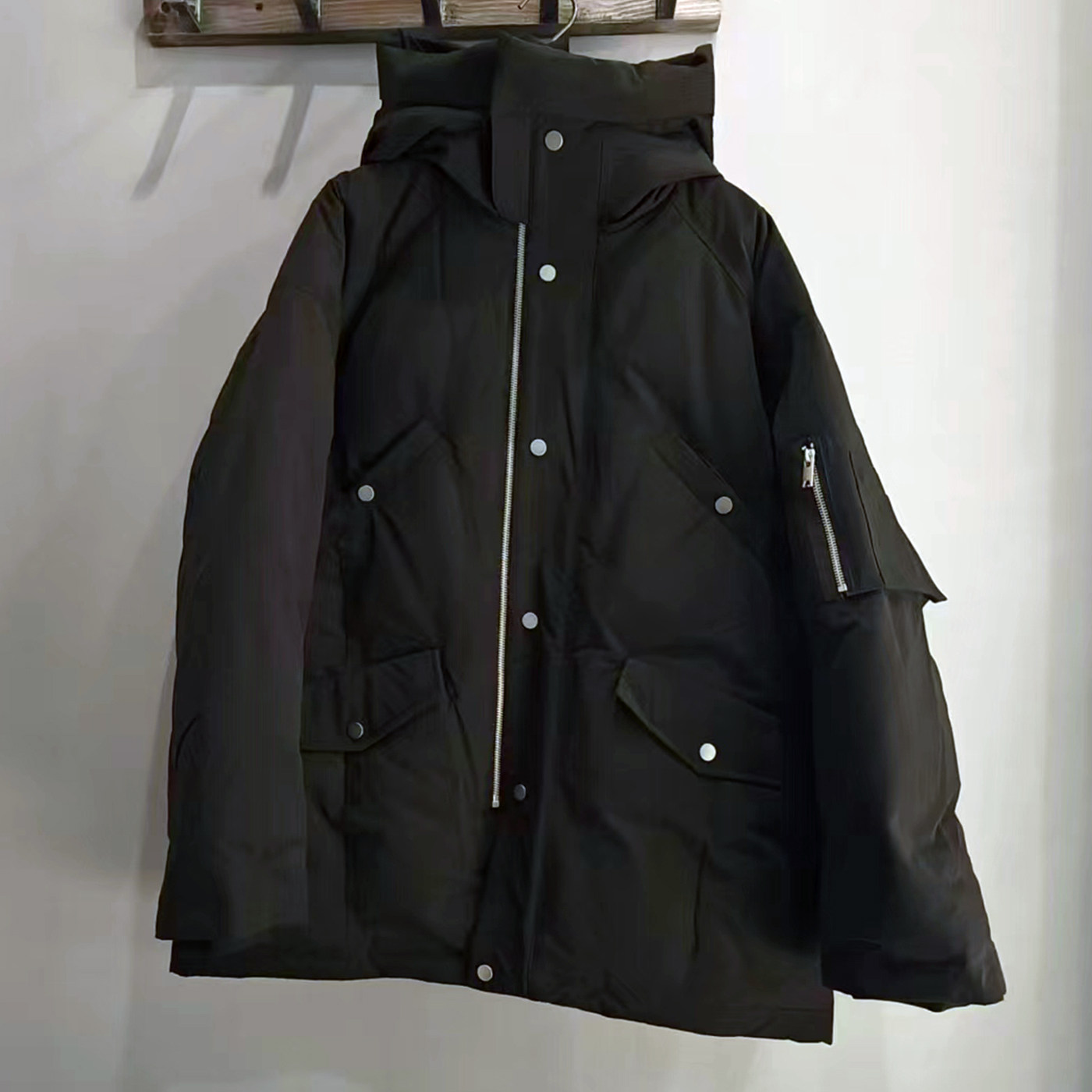素拼男装冬季新款羽绒服中长款外套连帽简约城市休闲简约风厚款