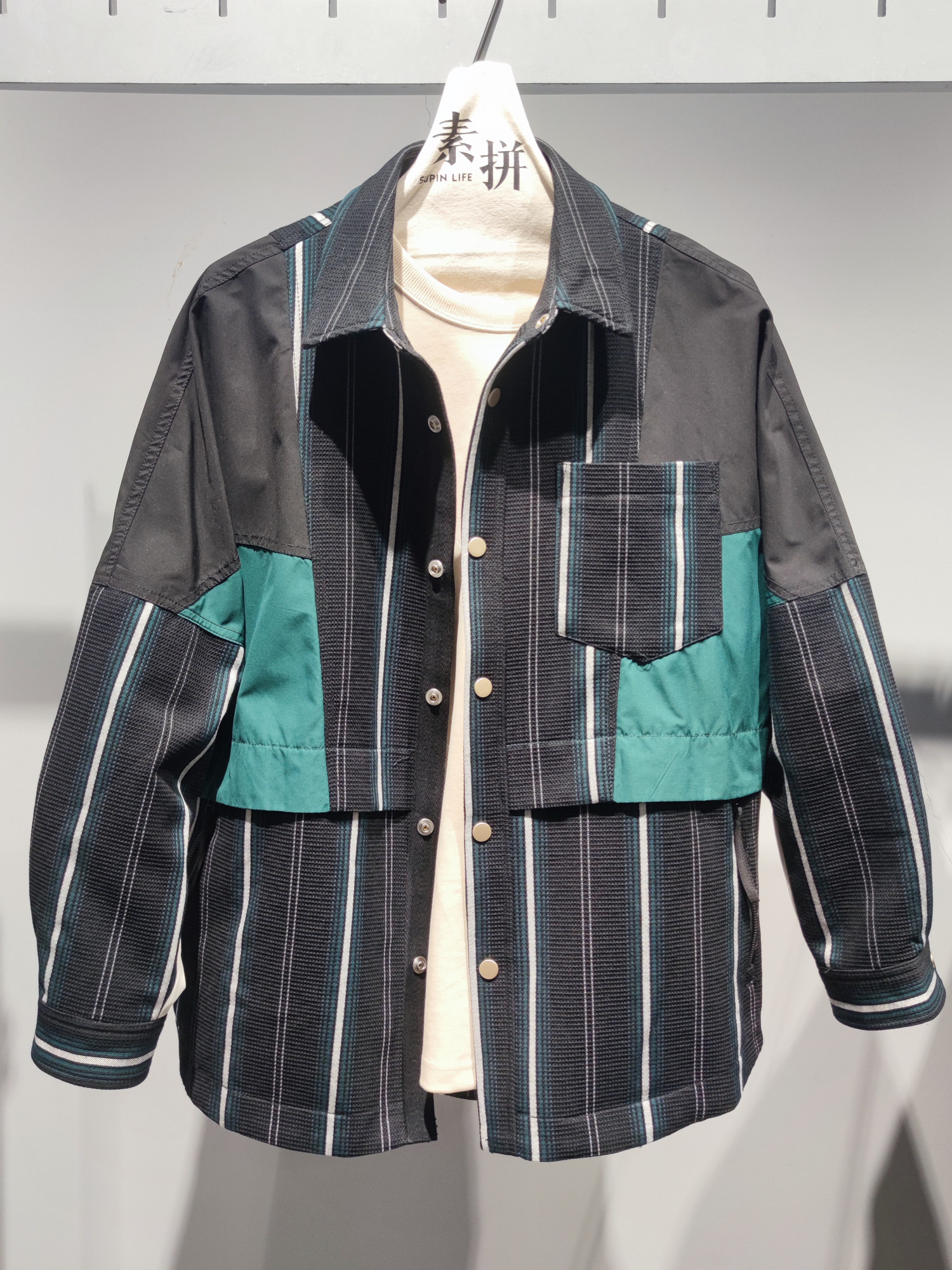 素拼男装2024春季新款夹克痞帅ins港风宽松潮流休闲工装外衣