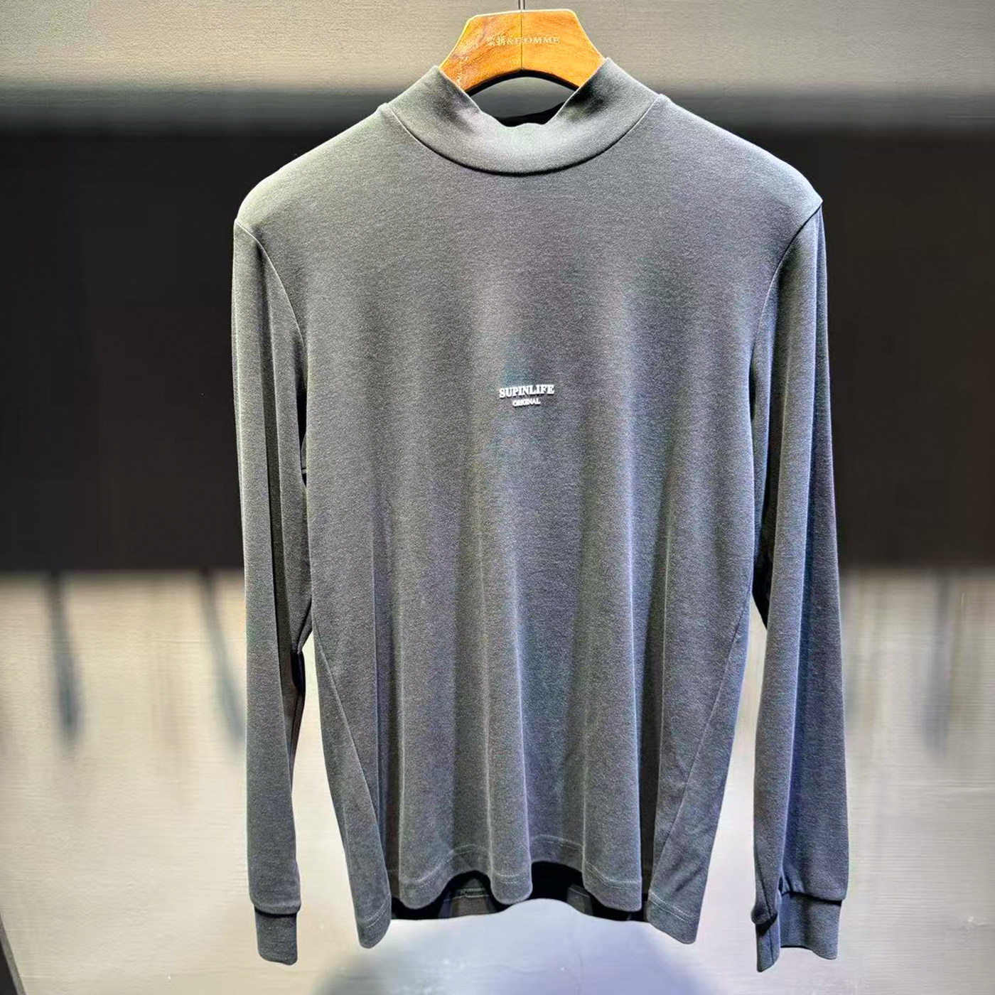 素拼男装冬季新款卫衣中领修身保暖百搭休闲打底衫SPAWY04787B