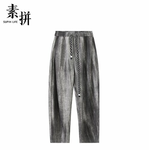 素拼男装秋季新款休闲裤长裤宽松松弛感质感直筒SPBZK459336AM1