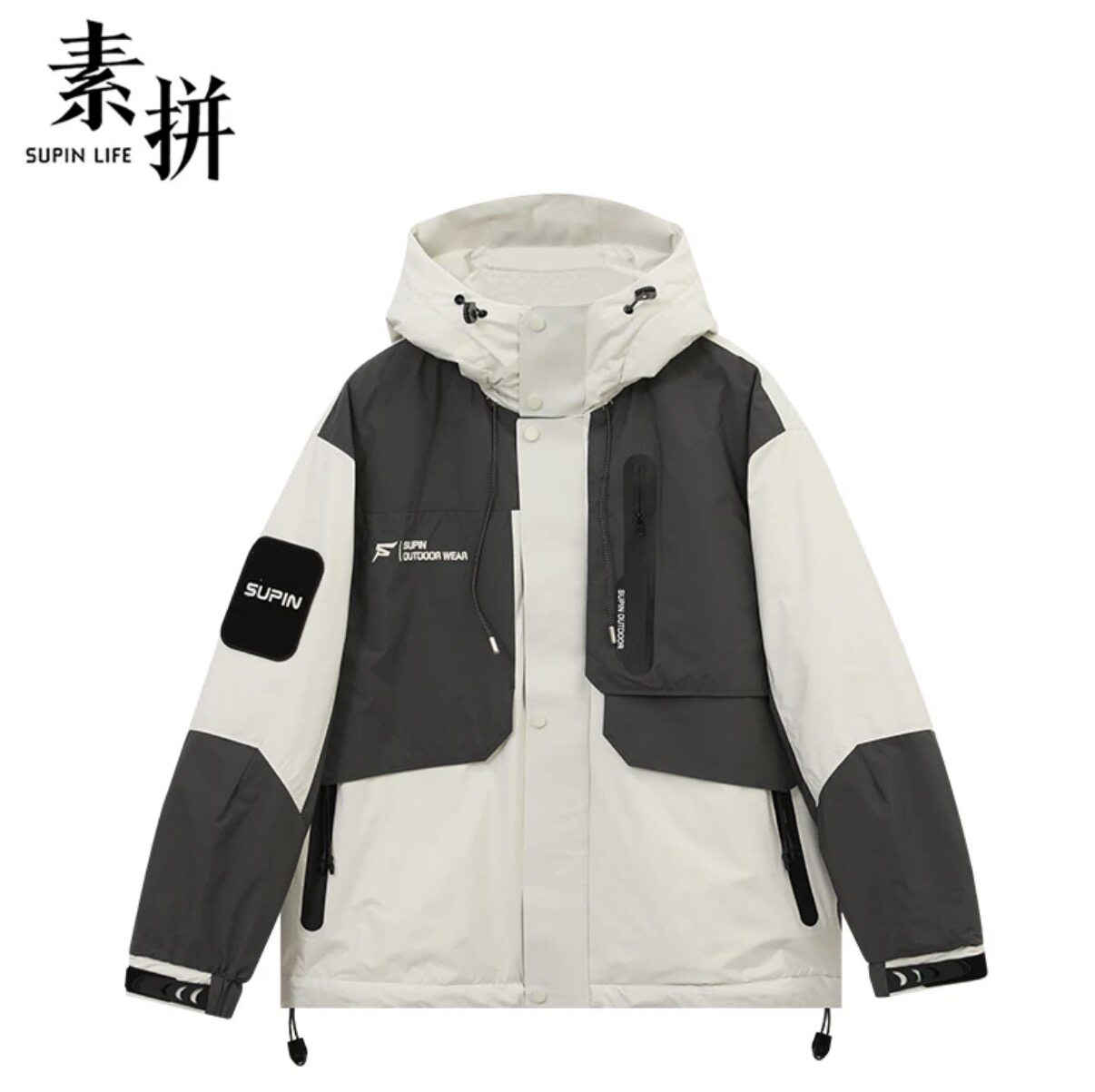 素拼男装冬季新款鹅绒服保暖外套男士拼接连帽长袖80%绒子含量