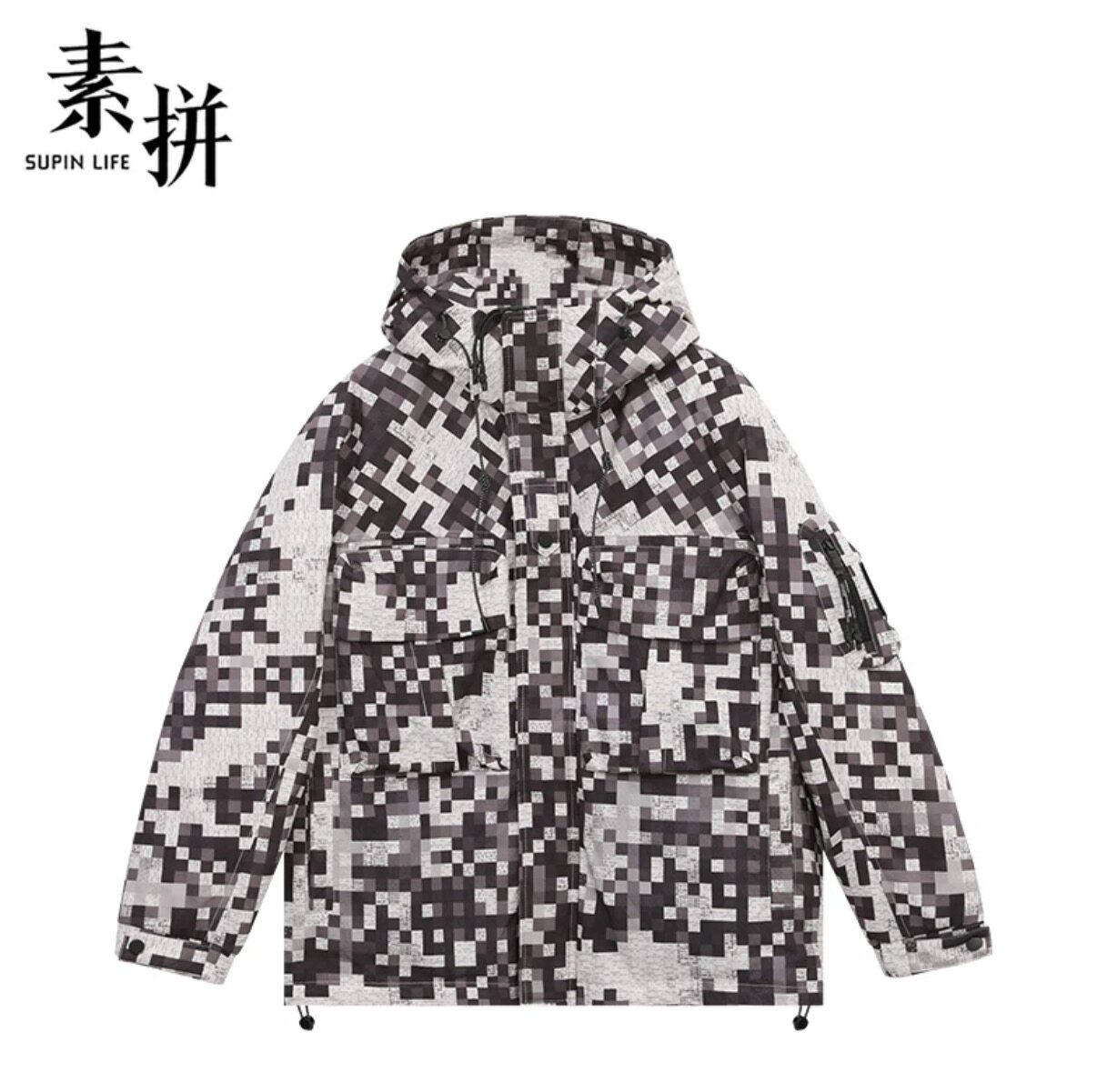 素拼男装冬季新款羽绒服80%绒子含量聚酯纤维鸭绒常规连帽外套