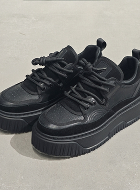 素拼男装2025春秋季新款休闲鞋潮牌厚底时尚黑武士SPCSS511199BM
