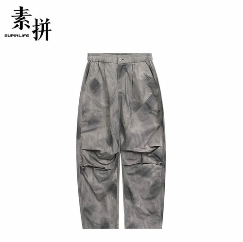 素拼男装夏季新款休闲裤伞兵裤宽松时尚百搭工装裤SPBXK523326AM
