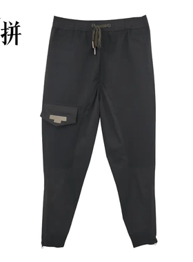 素拼春秋季休闲裤男潮港风in炫酷口袋直筒小脚纯色SPB01XK032A