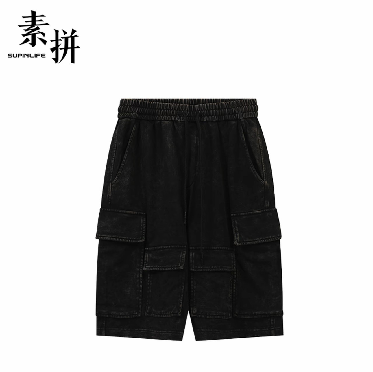 素拼男装夏季新款短裤多口袋纯棉百搭休闲宽松工装SPBDK523029AM