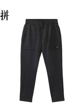 素拼男装冬季新款牛仔裤简约系带抽绳水洗长裤SPB94ZK809A